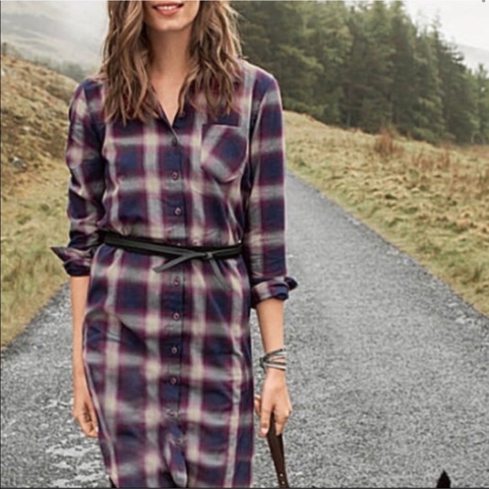 Garnet Hill plaid shirt dress